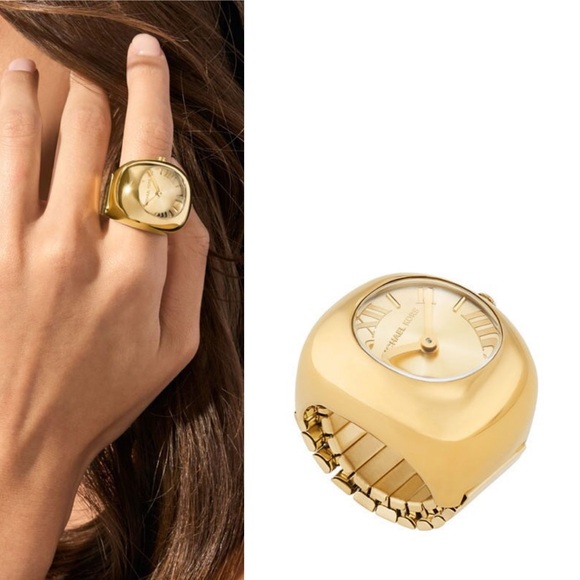 NWB Women MICHAEL KORS Rylee 24mm Ring Watch Gold tone MK4847 One Size Japan - Picture 1 of 10